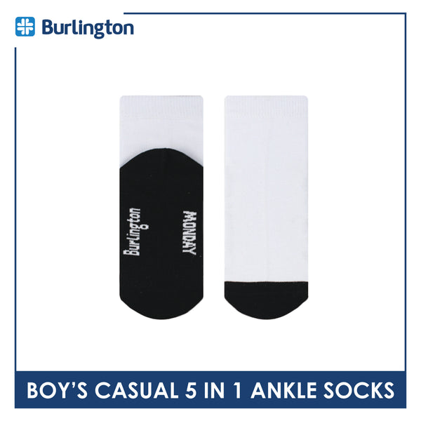 Burlington Boy's Cotton Thin Casual Ankle Socks 5 pairs in a pack BBCKG5GP5