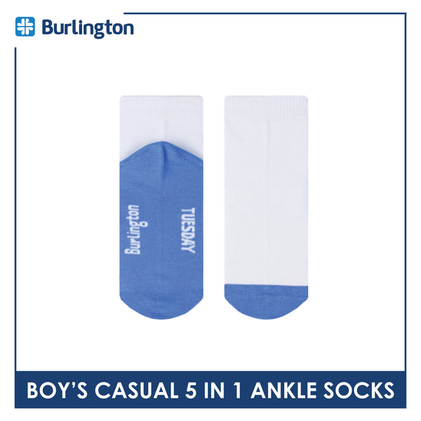 Burlington Boy's Cotton Thin Casual Ankle Socks 5 pairs in a pack BBCKG5GP5