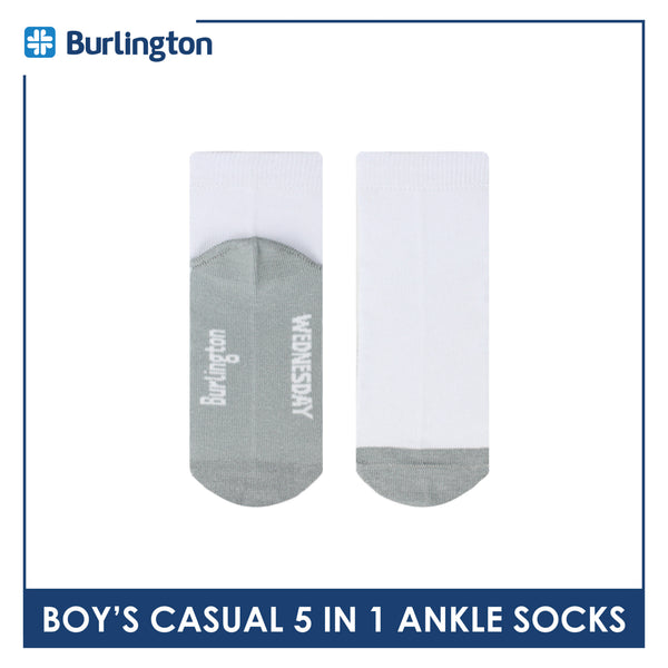 Burlington Boy's Cotton Thin Casual Ankle Socks 5 pairs in a pack BBCKG5GP5