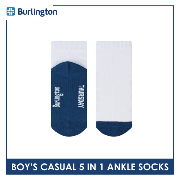 Burlington Boy's Cotton Thin Casual Ankle Socks 5 pairs in a pack BBCKG5GP5