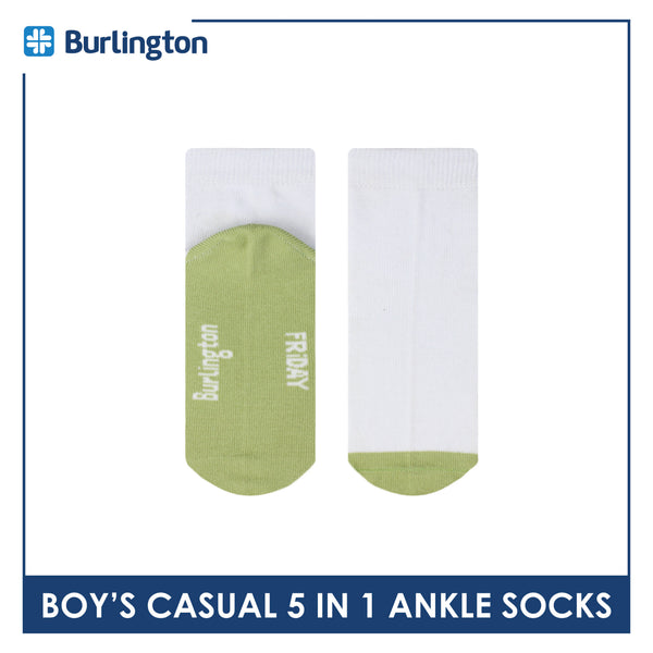 Burlington Boy's Cotton Thin Casual Ankle Socks 5 pairs in a pack BBCKG5GP5