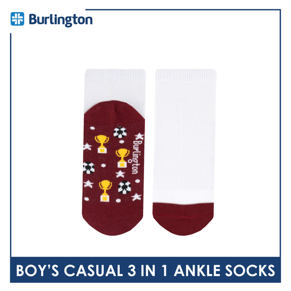 Burlington Boys’ Cotton Lite Thin Casual Ankle Socks 3 pairs in a pack BBCKG60