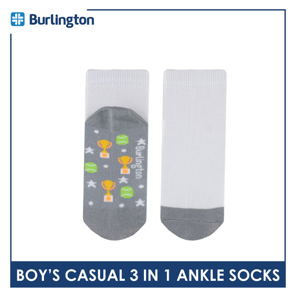 Burlington Boys’ Cotton Lite Thin Casual Ankle Socks 3 pairs in a pack BBCKG60