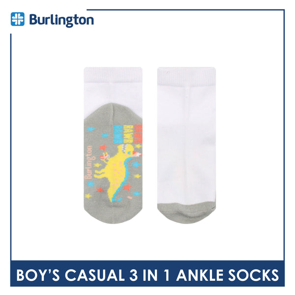 Burlington Boy's Cotton Casual Ankle Socks 3 pairs in a pack BBCKG68