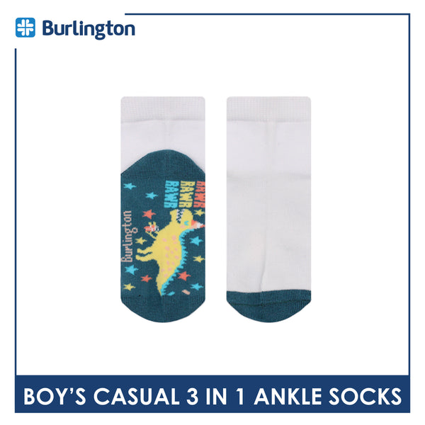 Burlington Boy's Cotton Casual Ankle Socks 3 pairs in a pack BBCKG68