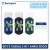 Burlington Boy's Cotton Casual Ankle Socks 3 pairs in a pack BBCKG69