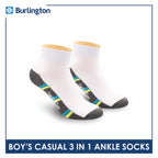 Burlington Boy's Cotton Thin Casual Ankle Socks 3 pairs in a pack BBCKG70