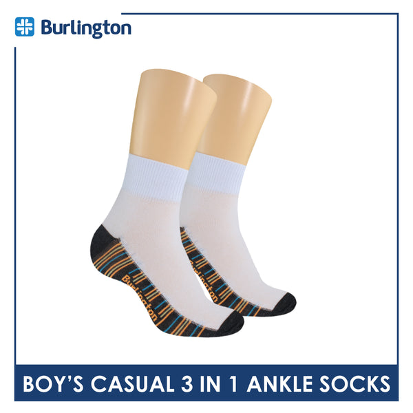 Burlington Boy's Cotton Thin Casual Ankle Socks 3 pairs in a pack BBCKG71