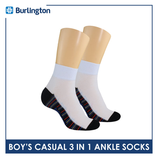 Burlington Boy's Cotton Thin Casual Ankle Socks 3 pairs in a pack BBCKG71