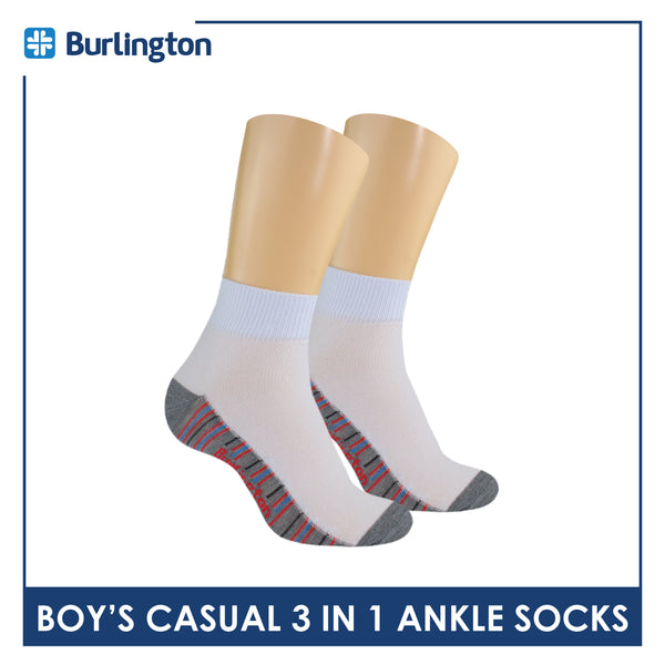 Burlington Boy's Cotton Thin Casual Ankle Socks 3 pairs in a pack BBCKG71