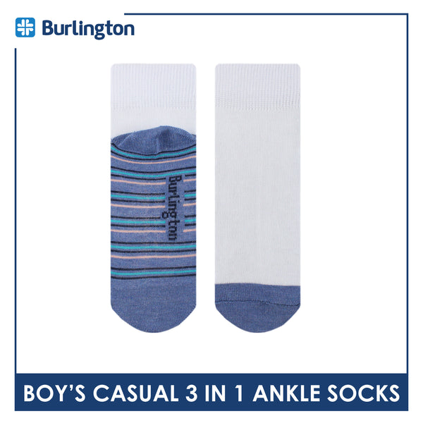 Burlington Boy's Cotton Thin Casual Ankle Socks 3 pairs in a pack BBCKG71