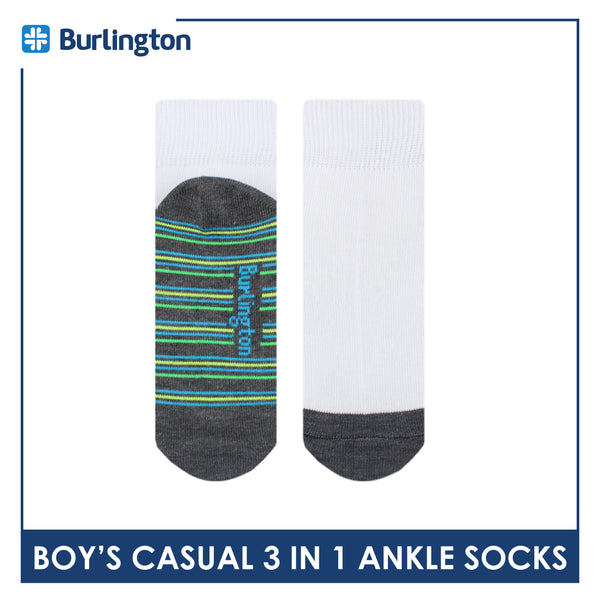 Burlington Boy's Cotton Thin Casual Ankle Socks 3 pairs in a pack BBCKG71