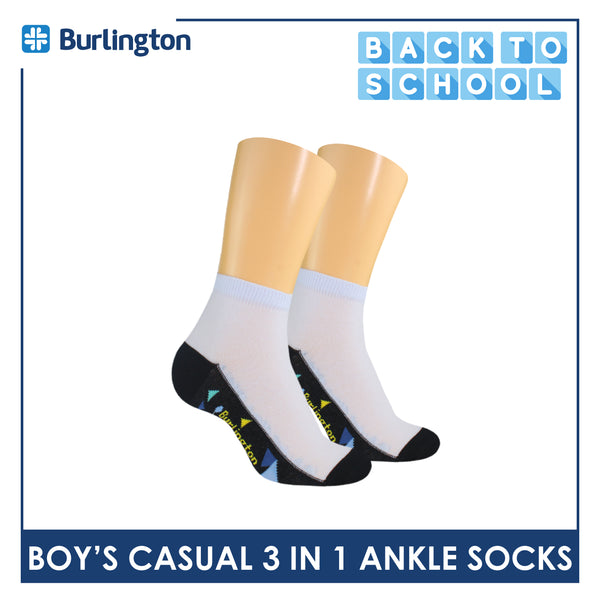 Burlington Boy's Cotton Thin Casual Ankle Socks 3 pairs in a pack BBCKG72