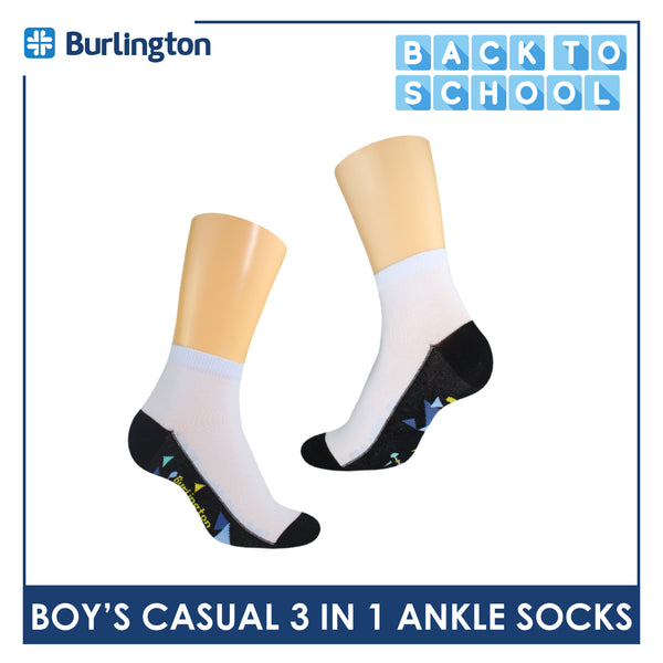 Burlington Boy's Cotton Thin Casual Ankle Socks 3 pairs in a pack BBCKG72