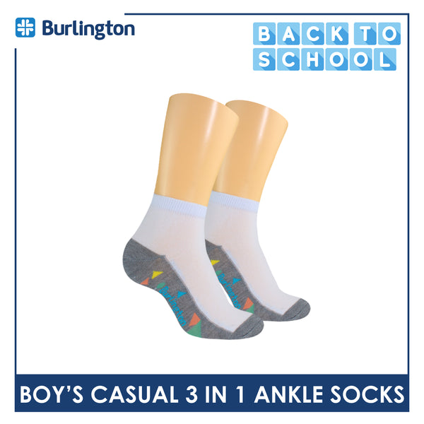 Burlington Boy's Cotton Thin Casual Ankle Socks 3 pairs in a pack BBCKG72