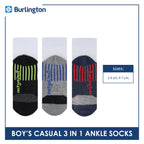 Burlington Boy's Cotton Thin Casual Ankle Socks 3 pairs in a pack BBCKG73