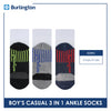 Burlington Boy's Cotton Thin Casual Ankle Socks 3 pairs in a pack BBCKG73