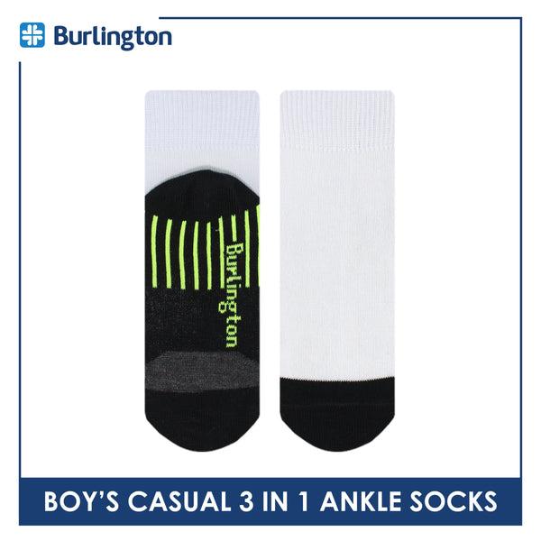 Burlington Boy's Cotton Thin Casual Ankle Socks 3 pairs in a pack BBCKG73