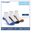 Burlington Boys’ Cotton Lite Casual Ankle Socks 3 pairs in 1 pack BBCKG74