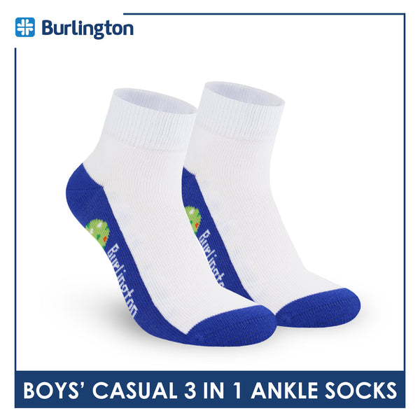 Burlington Boys’ Cotton Lite Casual Ankle Socks 3 pairs in 1 pack BBCKG75