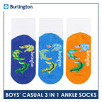 Burlington Boys’ Cotton Lite Casual Ankle Socks 3 pairs in 1 pack BBCKG75