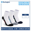 Burlington Boys’ Cotton Lite Casual Ankle Socks 3 pairs in 1 pack BBCKG77