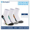 Burlington Boys’ Cotton Lite Casual Ankle Socks 3 pairs in 1 pack BBCKG78