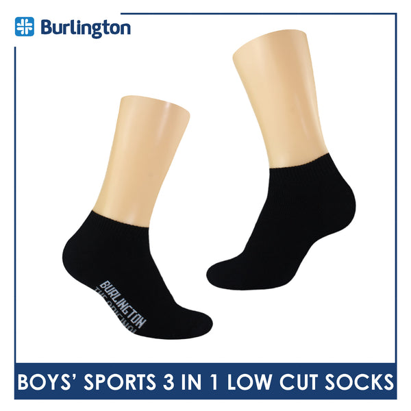 Burlington Boys’ Cotton Thick Sports Low Cut Socks 3 pairs in a pack BBS-219