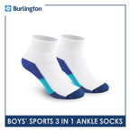 Burlington Boys’ Cotton Thick Sports Ankle Socks 3 pairs in a pack BBSKG28