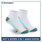 Burlington Boys’ Cotton Thick Sports Ankle Socks 3 pairs in a pack BBSKG30