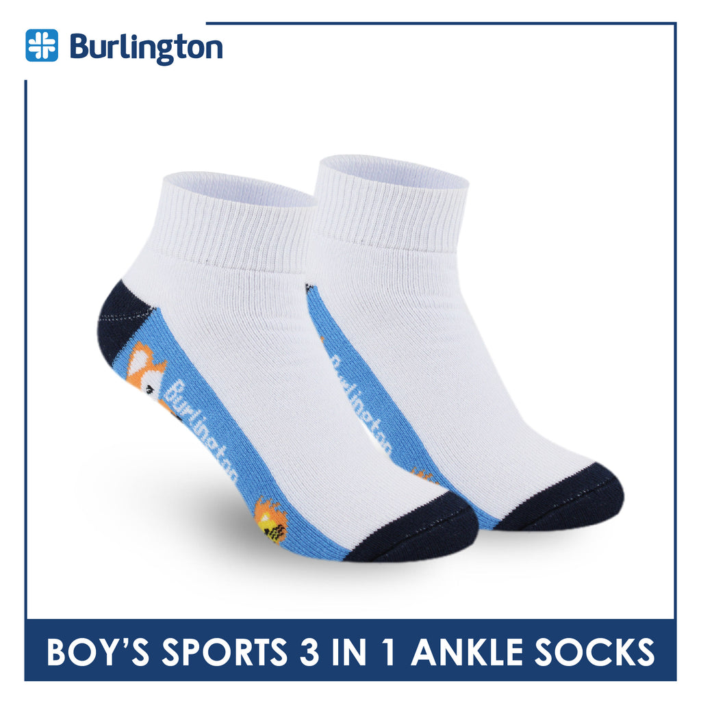Burlington Boys’ Cotton Thick Sports Ankle Socks 3 pairs in a pack BBSKG30