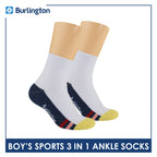 Burlington Boys’ Cotton Thick Sports Ankle Socks 3 pairs in a pack BBSKG34