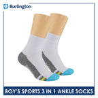 Burlington Boys’ Cotton Thick Sports Ankle Socks 3 pairs in a pack BBSKG34