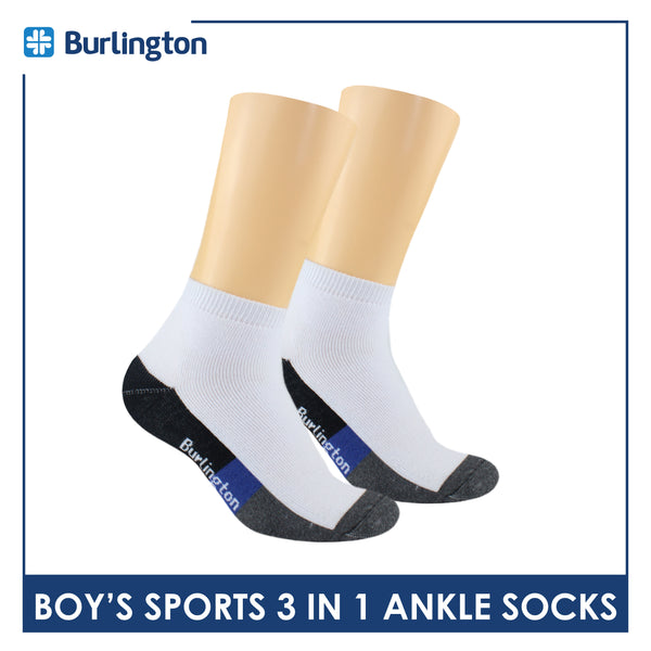 Burlington Boys’ Cotton Thick Sports Ankle Socks 3 pairs in a pack BBSKG34