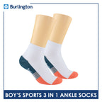 Burlington Boys’ Cotton Thick Sports Ankle Socks 3 pairs in a pack BBSKG34