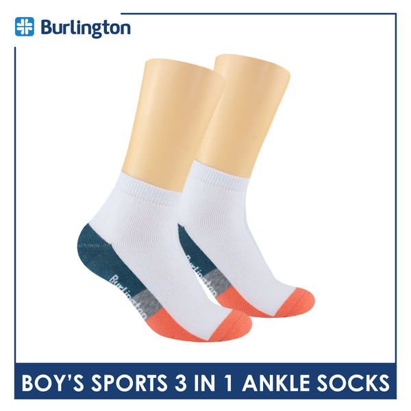 Burlington Boys’ Cotton Thick Sports Ankle Socks 3 pairs in a pack BBSKG34