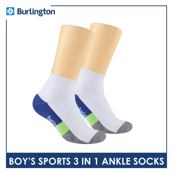 Burlington Boys’ Cotton Thick Sports Ankle Socks 3 pairs in a pack BBSKG34