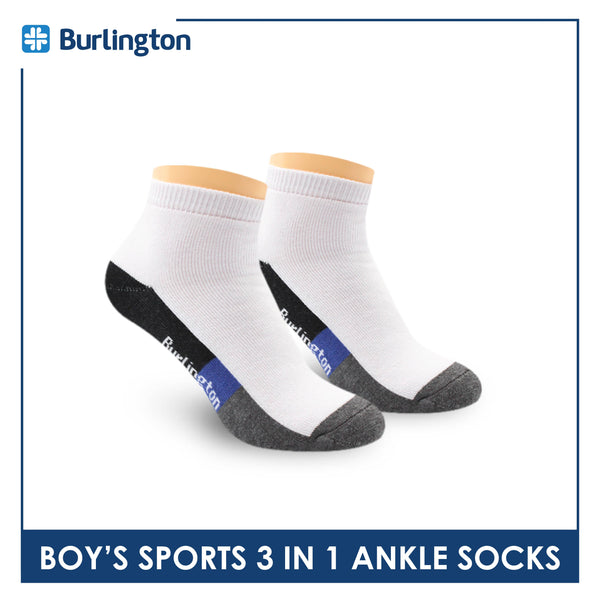 Burlington Boys’ Cotton Thick Sports Ankle Socks 3 pairs in a pack BBSKG34