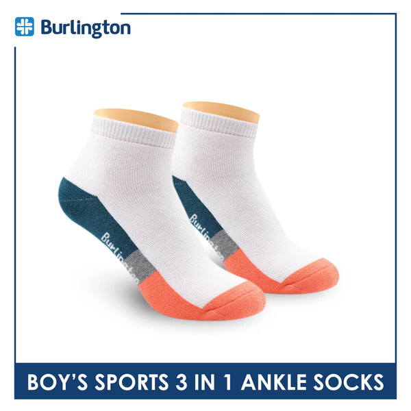 Burlington Boys’ Cotton Thick Sports Ankle Socks 3 pairs in a pack BBSKG34