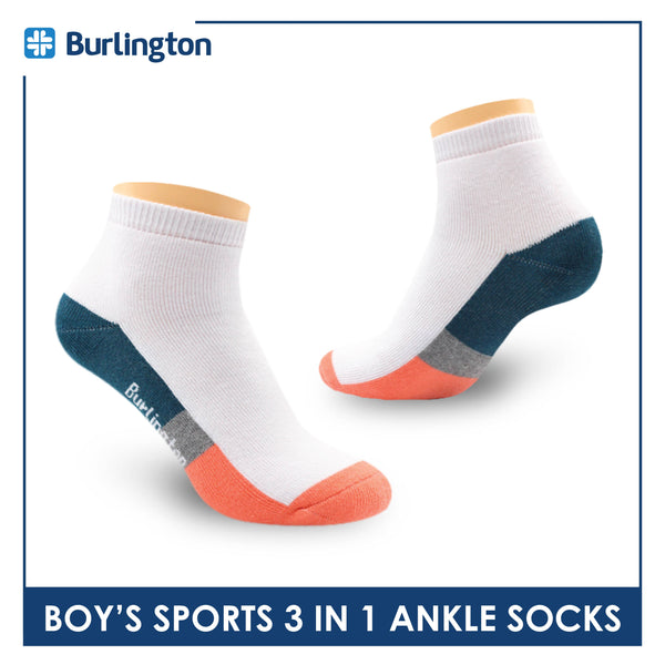 Burlington Boys’ Cotton Thick Sports Ankle Socks 3 pairs in a pack BBSKG34