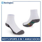 Burlington Boys’ Cotton Sports Ankle Socks 3 pairs in 1 pack BBSKG39