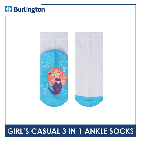 Burlington Girl's Cotton Thin Casual Ankle Socks 3 pairs in a pack BGCKG58