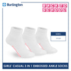 Burlington Children's Embossed Cotton Lite Casual Ankle Socks 3 pairs in 1 pack BGCMG1