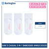 Burlington Children's Embossed Cotton Thin Casual Ankle Socks 3 pairs in a pack BGCMG1