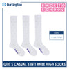 Burlington Children's Embossed Cotton Thin Casual Knee High Socks 3 pairs in a pack BGKHMG1