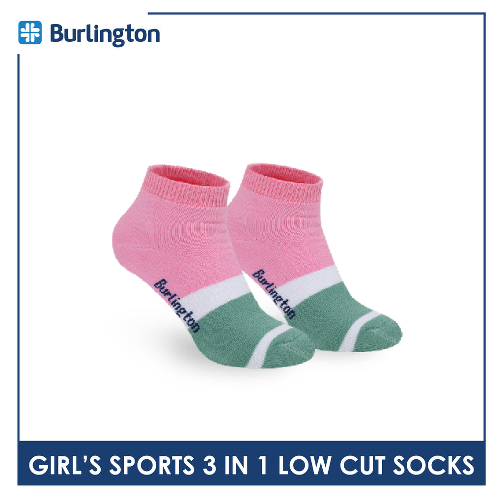 Burlington Girls’ Cotton Lite Thick Sports Low Cut Socks 3 pairs in 1 pack BGSG4401