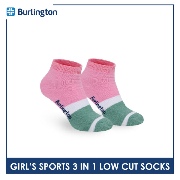 Burlington Girls’ Cotton Lite Thick Sports Low Cut Socks 3 pairs in 1 pack BGSG4401