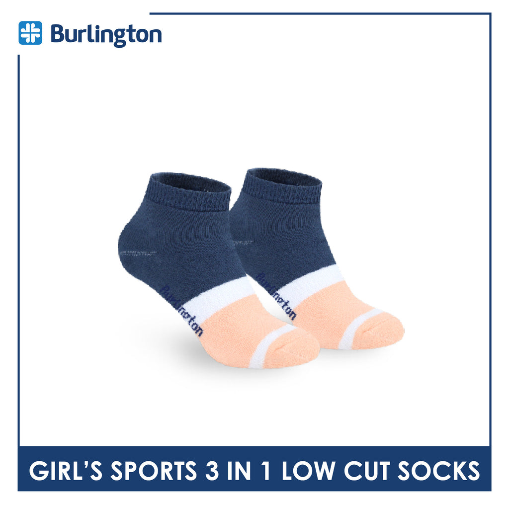 Burlington Girls’ Cotton Lite Thick Sports Low Cut Socks 3 pairs in 1 pack BGSG4401