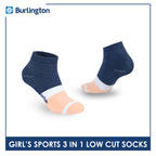 Burlington Girls’ Cotton Lite Thick Sports Low Cut Socks 3 pairs in 1 pack BGSG4401