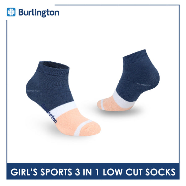 Burlington Girls’ Cotton Lite Thick Sports Low Cut Socks 3 pairs in 1 pack BGSG4401